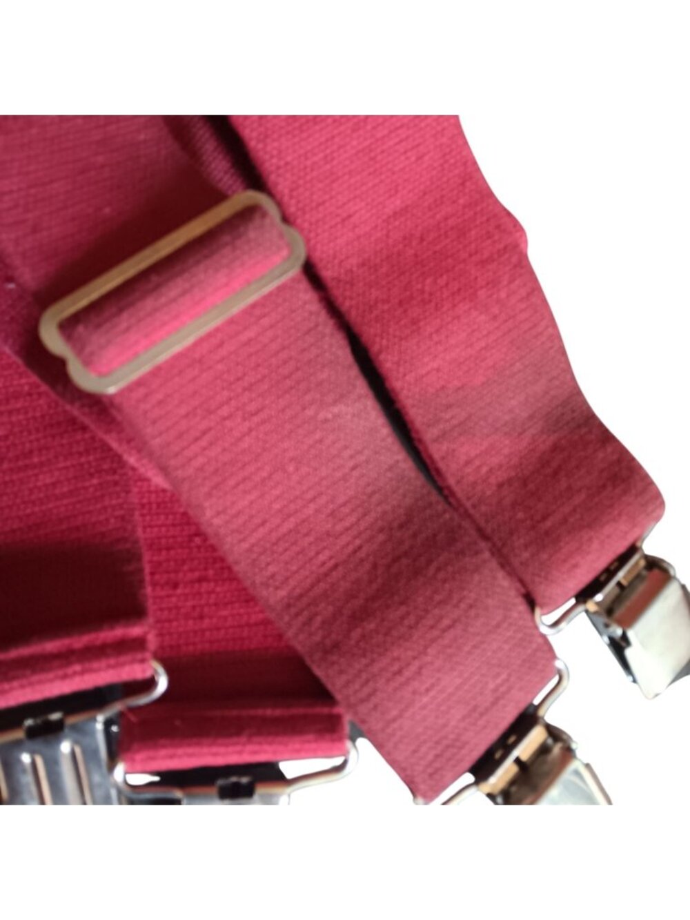Suspenders Vintage Red Elastic Gator Metal Clips By Welch Co. Inc. Made In USA